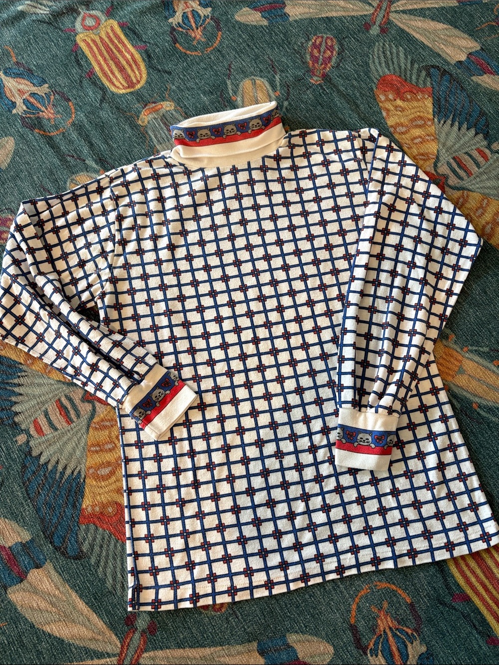 Adorable vintage 90s cat lady grandmacore turtleneck by Eagles Eye S 🐈⬛